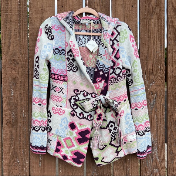 NWT New Odd Molly On The Boardwalk Long Crochet Hooded Cardigan, 3 M/L - Picture 1 of 6